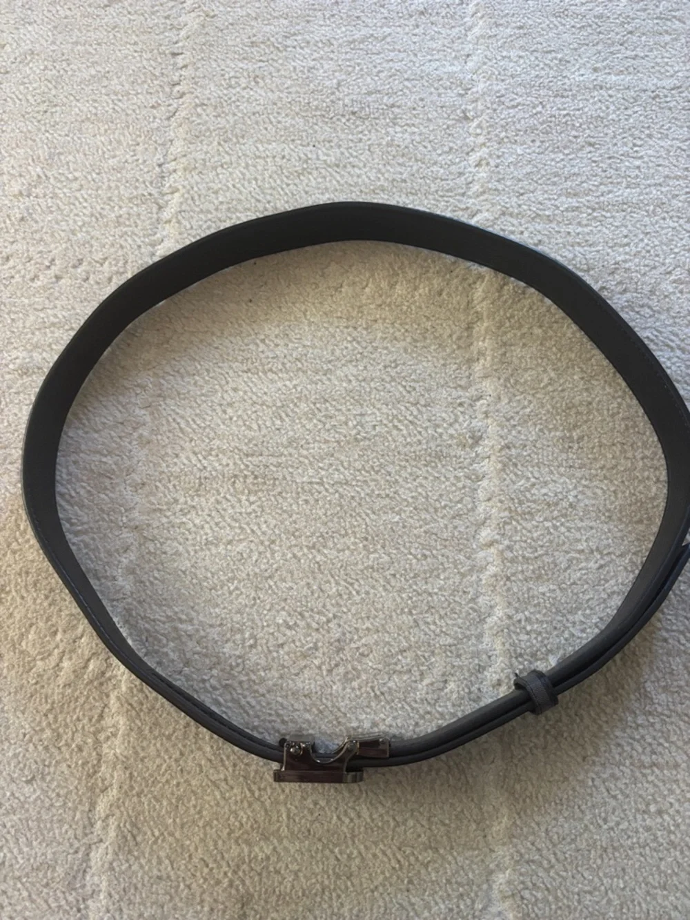 Men's Black/Gray Adjustable Belt with attached B Buckle